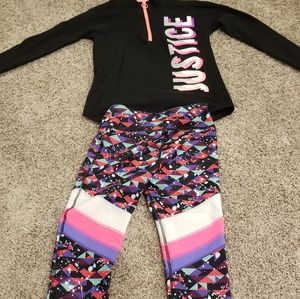 Justice: zipup sweatshirt w/reversible pants